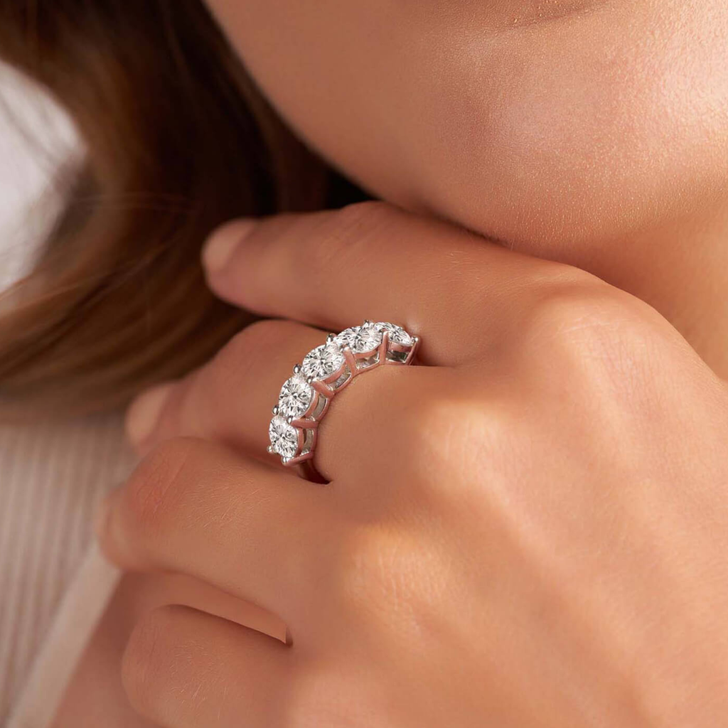 Elowyn Round Lab Diamond Anniversary Band