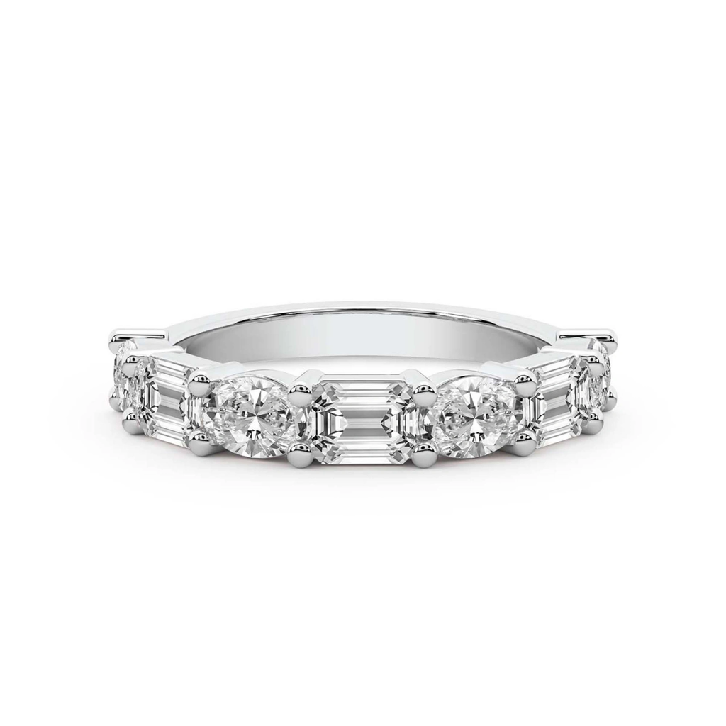 Rania Emerald and Oval Lab Diamond Anniversary Band