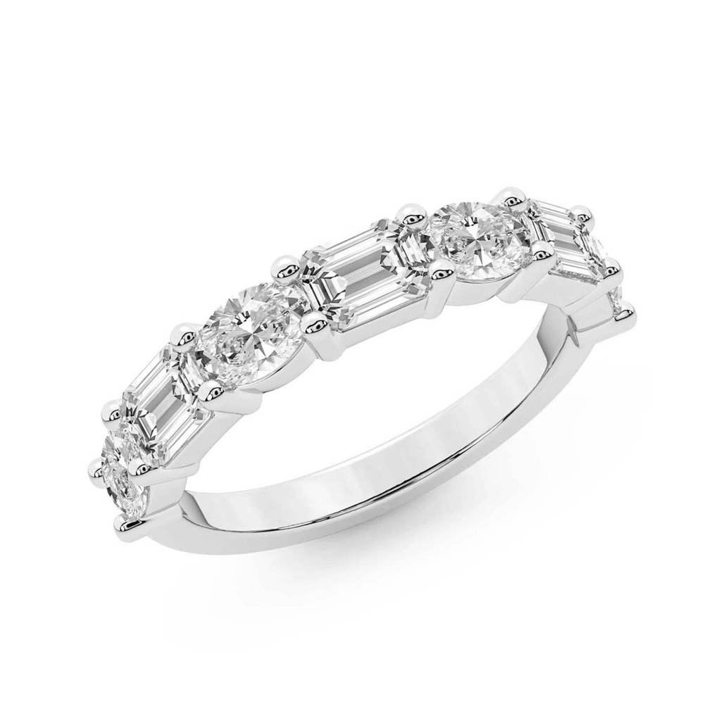 Rania Emerald and Oval Lab Diamond Anniversary Band